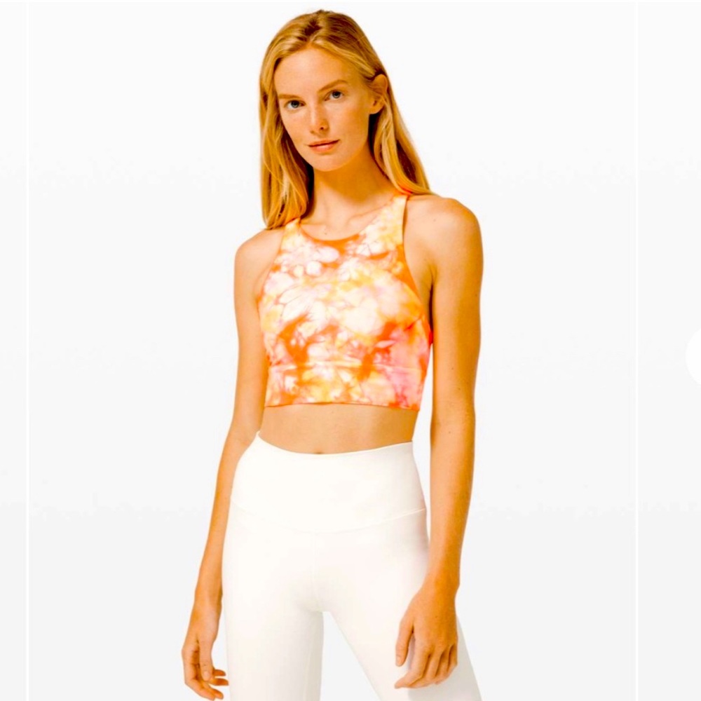 Energy Bra High Neck Long Line Shibori Grapefruit